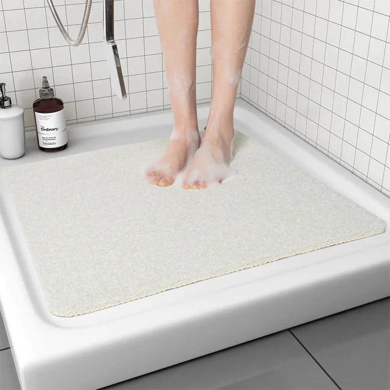 Tapis de douche antidérapant 80x80 - couleur blanc neige