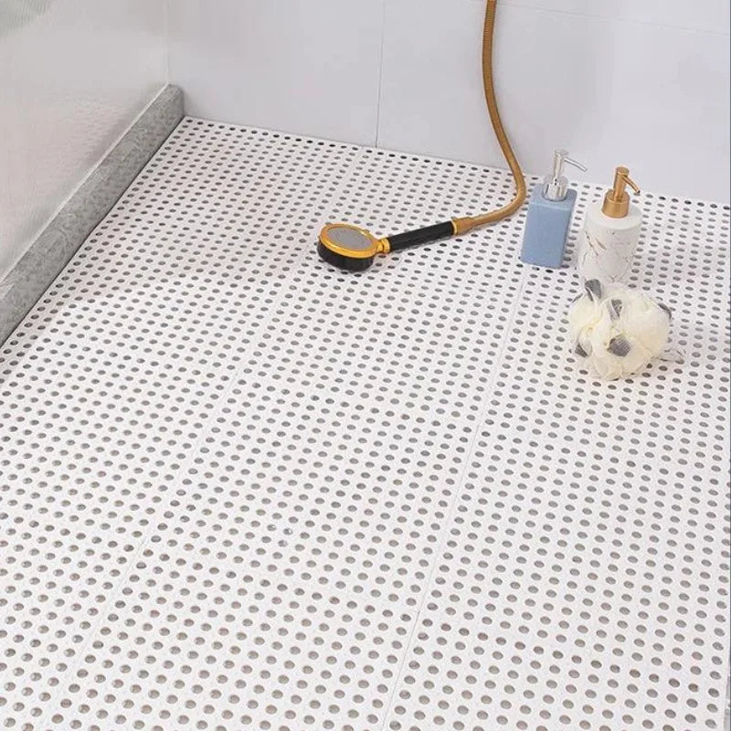 Tapis de douche antidérapant 90x90 - couleur blanc neige