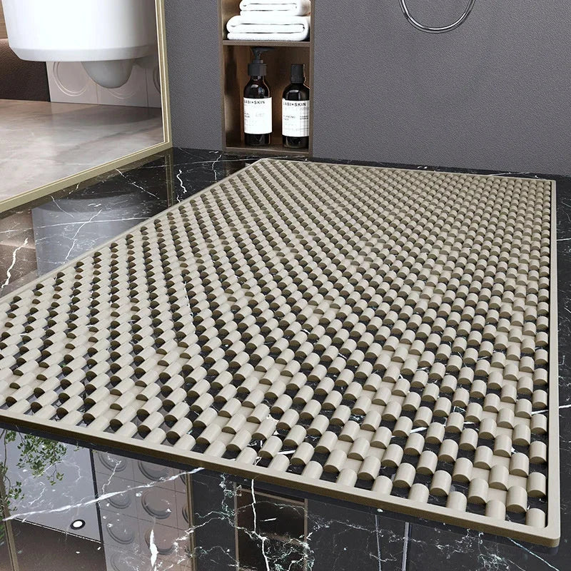 Tapis de douche antidérapant anti moisissure - couleur beige sable