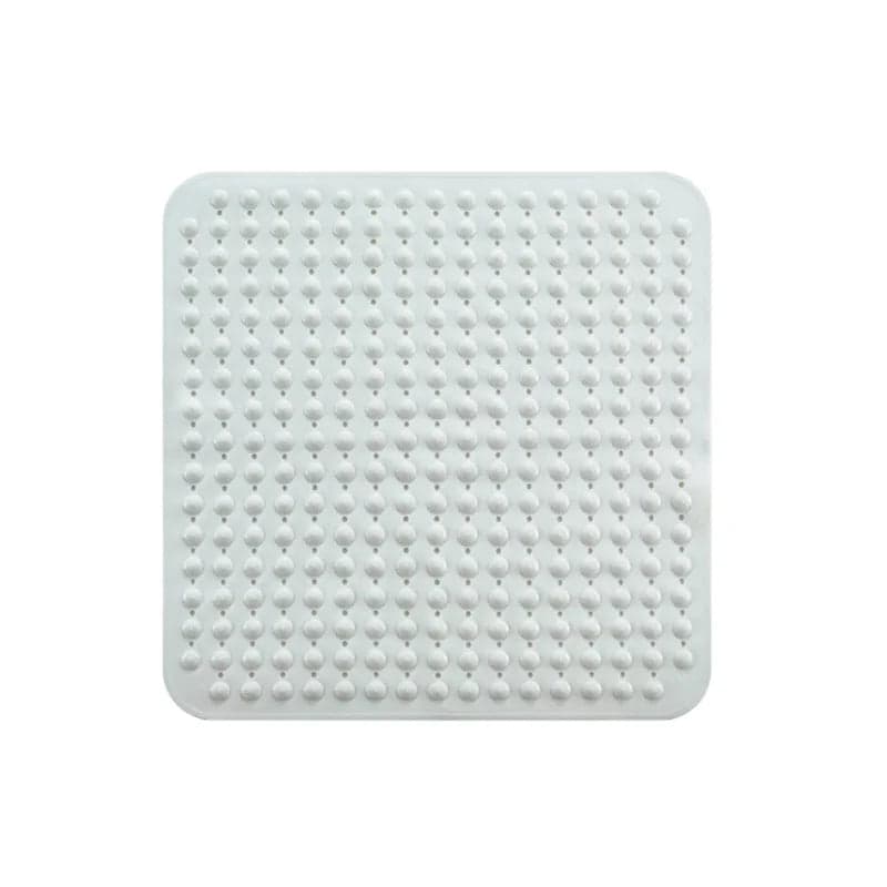 Tapis de douche antidérapant carré - couleur blanc neige