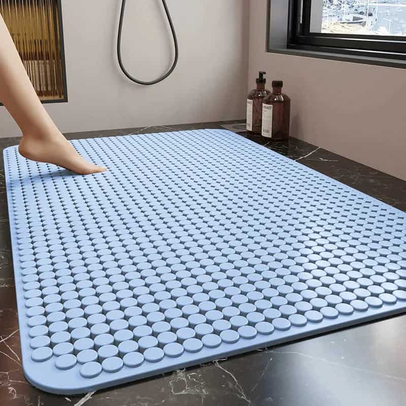 Tapis de douche antidérapant design - couleur bleu glacier