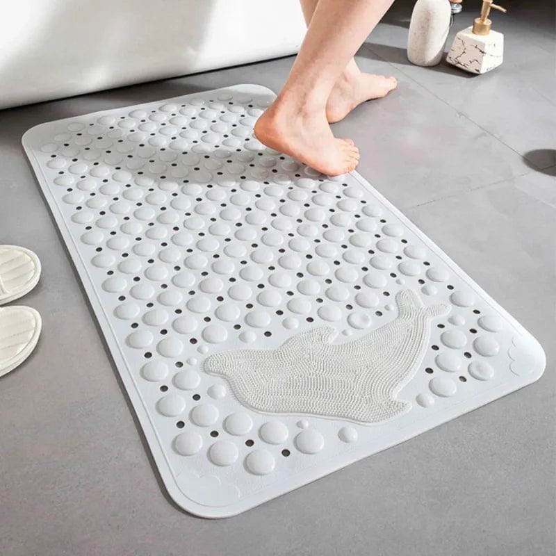 Tapis de douche antidérapant enfant - couleur blanc neige