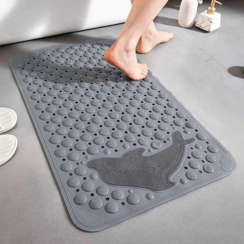 Tapis de douche antidérapant enfant - couleur gris perle