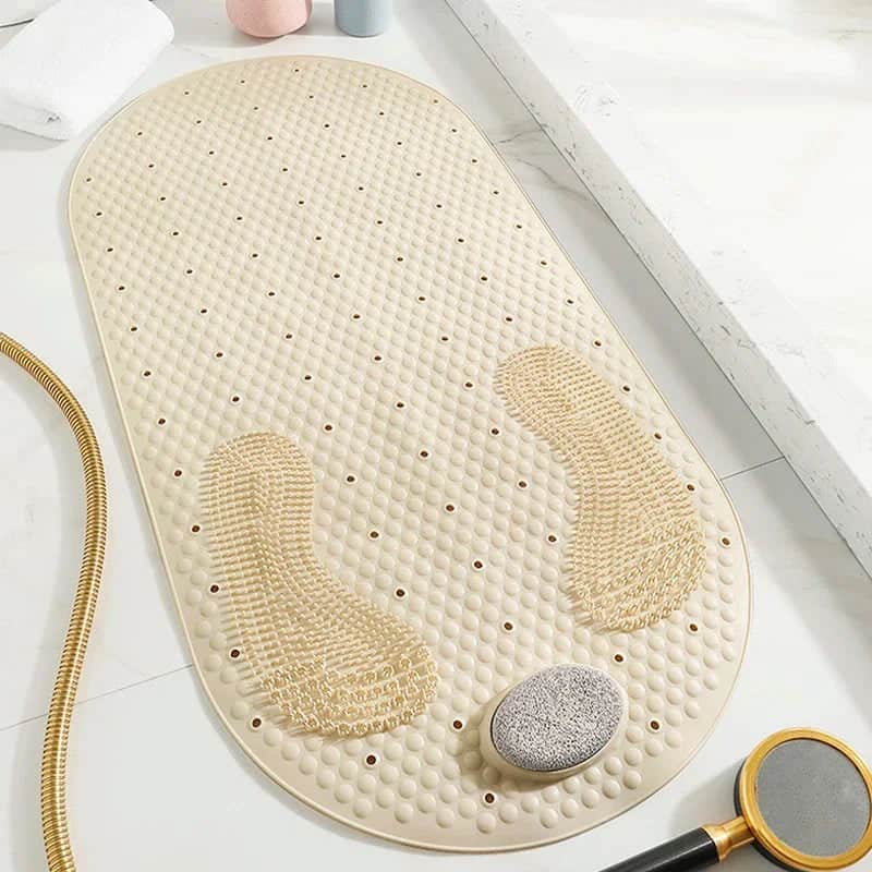 Tapis de douche antidérapant senior - couleur beige sable