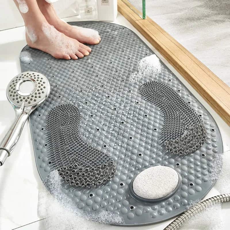 Tapis de douche antidérapant senior - couleur gris perle Image