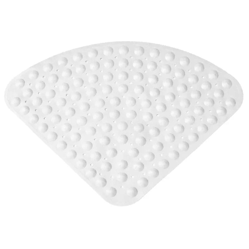 Tapis de douche d'angle antidérapant - couleur blanc neige