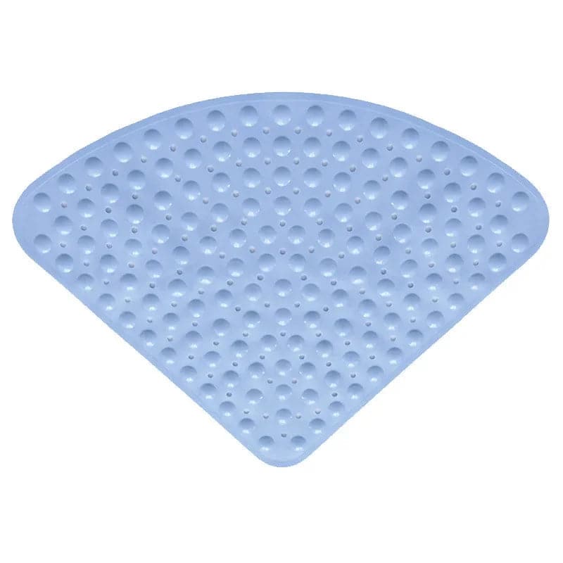 Tapis de douche d'angle antidérapant - couleur bleu azur