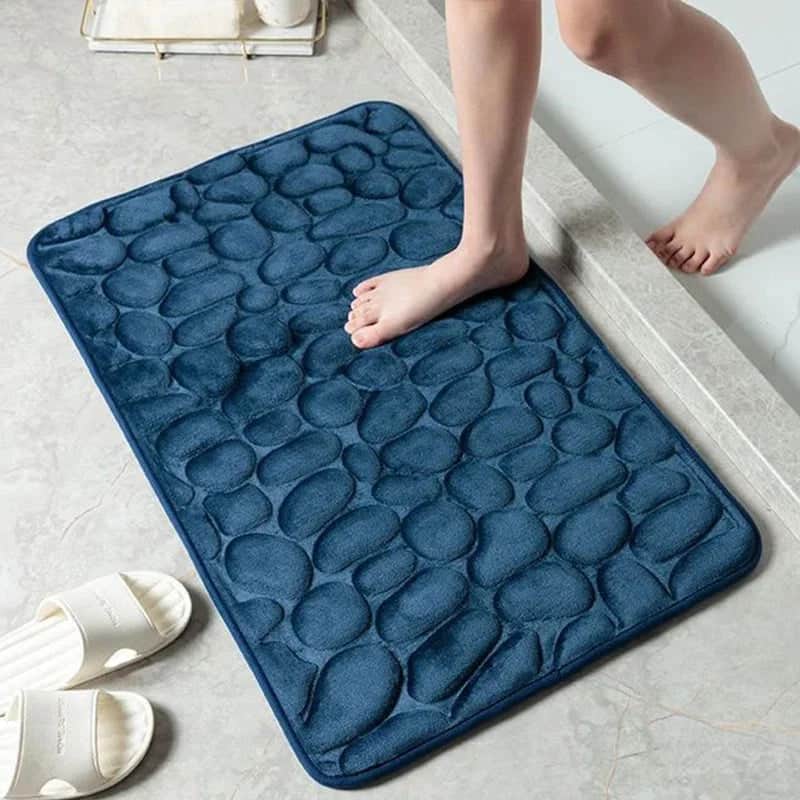 Tapis sortie de douche antidérapant - couleur bleu nuit