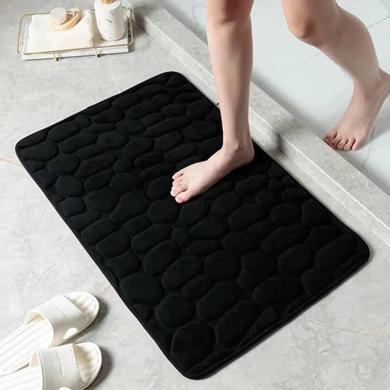 Tapis sortie de douche antidérapant - couleur noir onyx