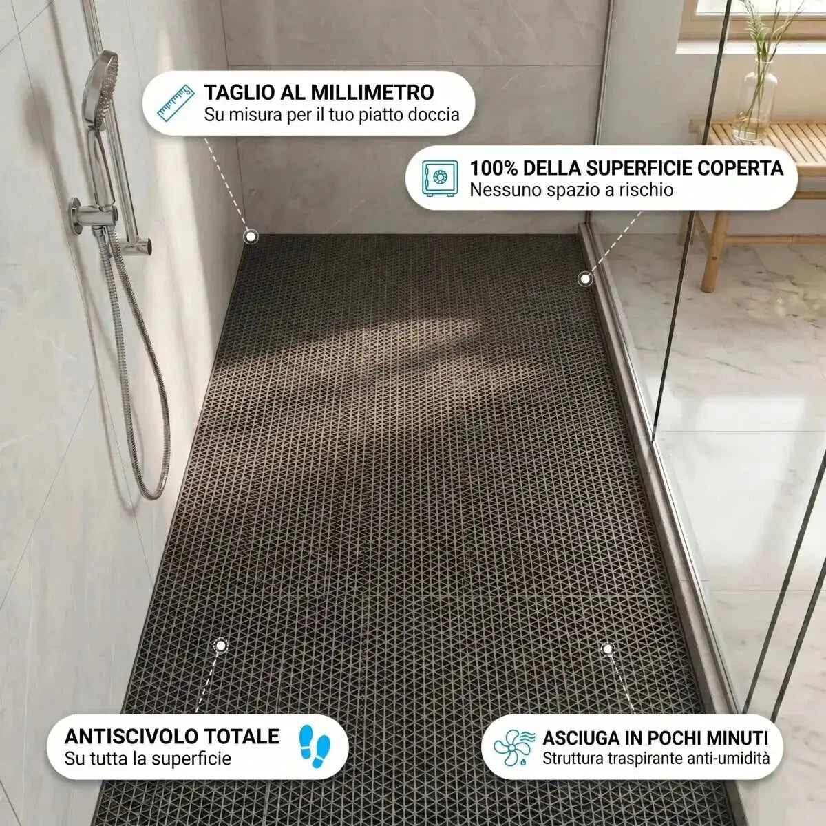 Tapis de douche antidérapant sur mesure - vue 24